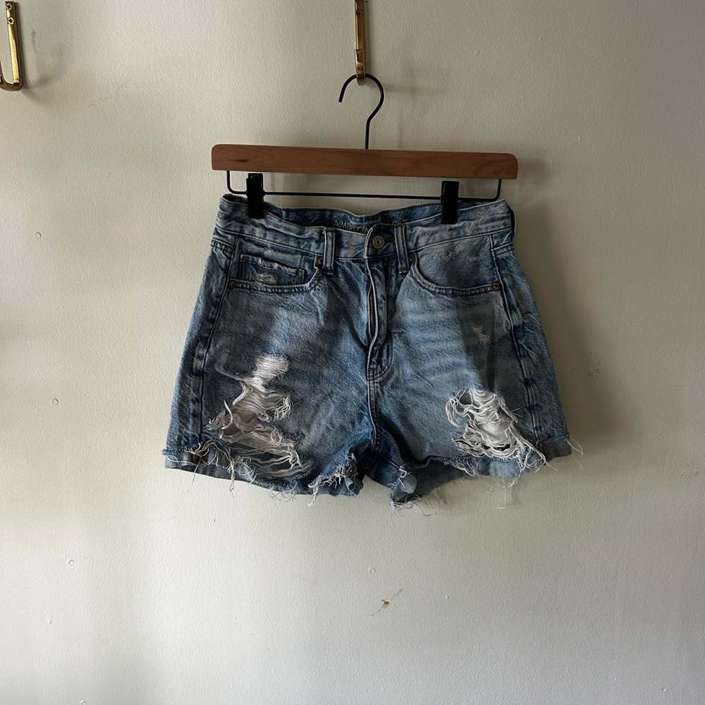 American Eagle Outfitters Ripped Blue Jean Shorts